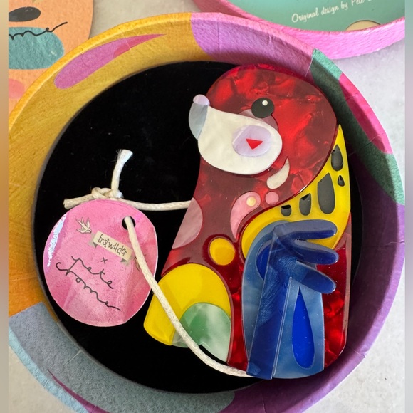 Erstwilder Jewelry - Erstwilder x Pete Cromer Rowdy Rosella Brooch